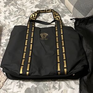 NWOT Authentic Versace Parfums Bag and Dust Bag 14in tall 16in across top